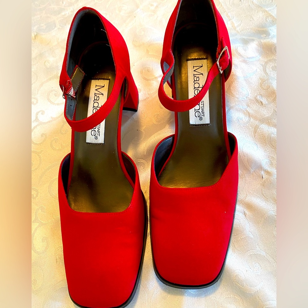 Madeline Stuart Red stack heel - size 8 1/2
